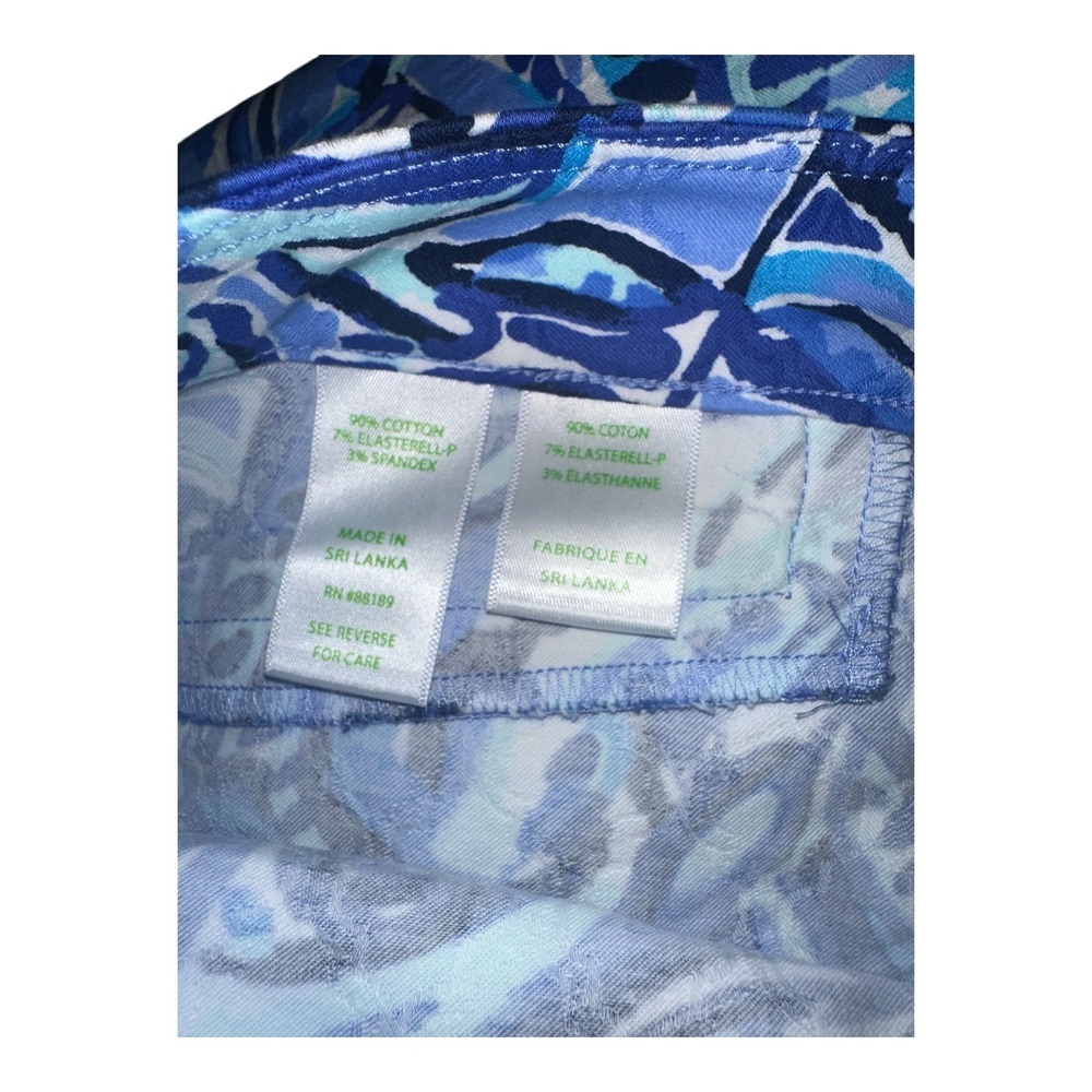 Lilly Pulitizer Zanzibar Blue Kelly High Rise Ankle Pant, Size 10‎ - Picture 7 of 10
